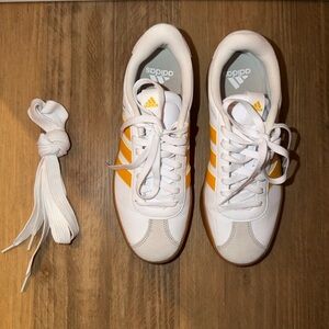 Adidas Women's White and Yellow Sneakers